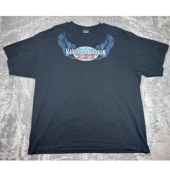 Harley-Davidson Other - Harley Davidson Gdansk Poland T-Shirt Mens 2XL Black Winged Logo Bravado Tee